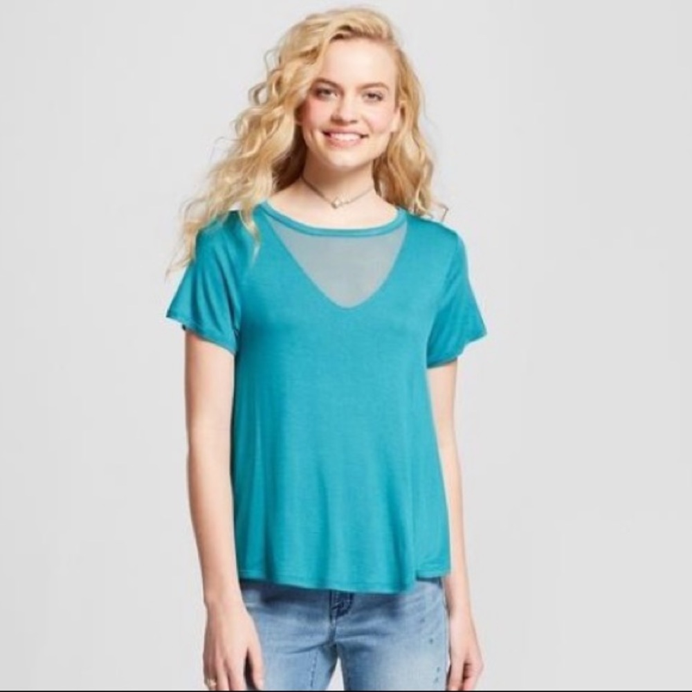 Mossimo Supply Co Mesh Detail T-shirt